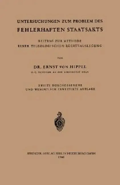 Cover of Untersuchungen Zum Problem Des Fehlerhaften Staatsakts