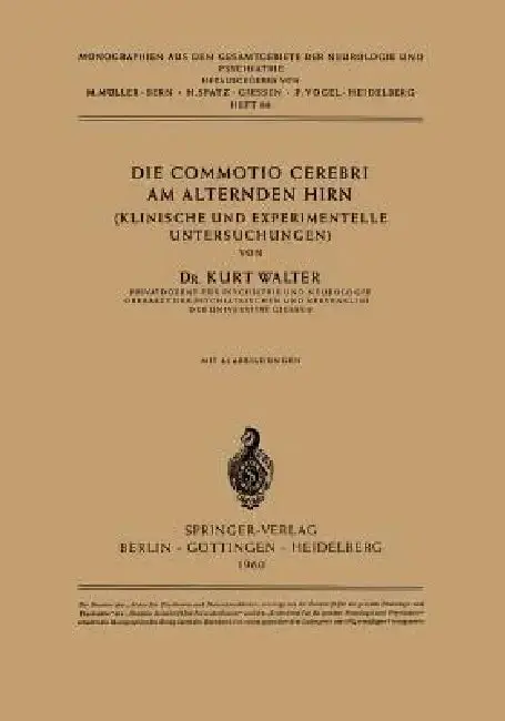 Cover of Die Commotio Cerebri Am Alternden Hirn