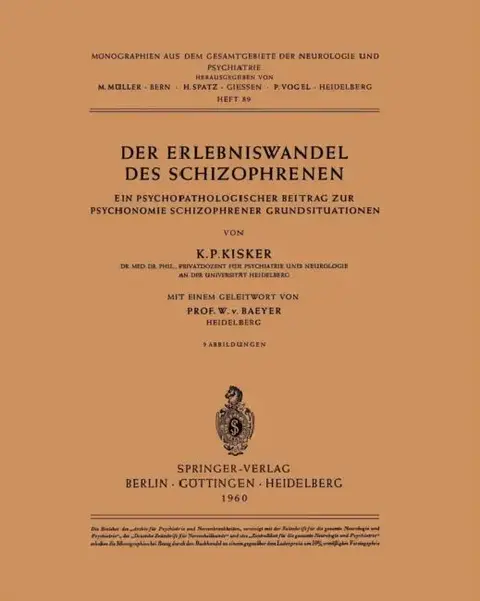 Cover of Der Erlebniswandel Des Schizophrenen