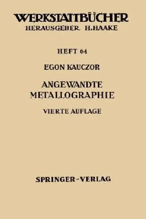 Cover of Angewandte Metallographie