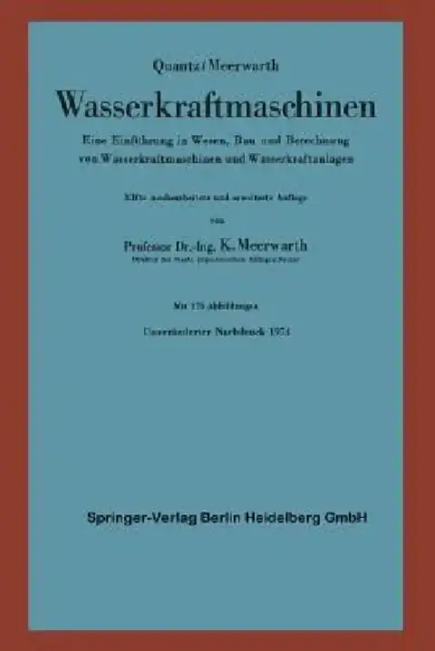 Cover of Wasserkraftmaschinen