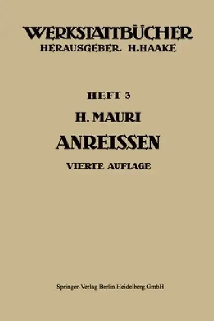 Cover of Das Anreißen in Maschinenbau-Werkstätten