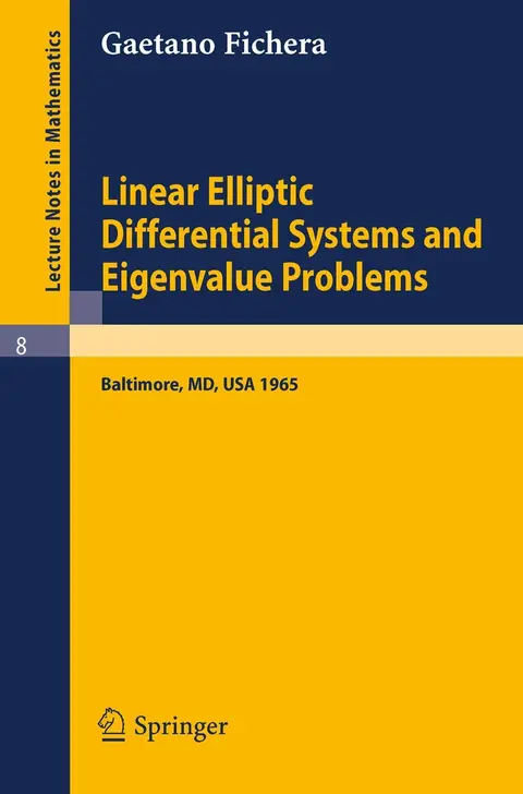 Cover of Linear Elliptic Differential Systems and Eigenvalue Problems