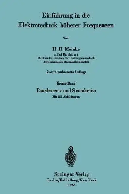 Cover of Einführung in Die Elektrotechnik Höherer Frequenzen