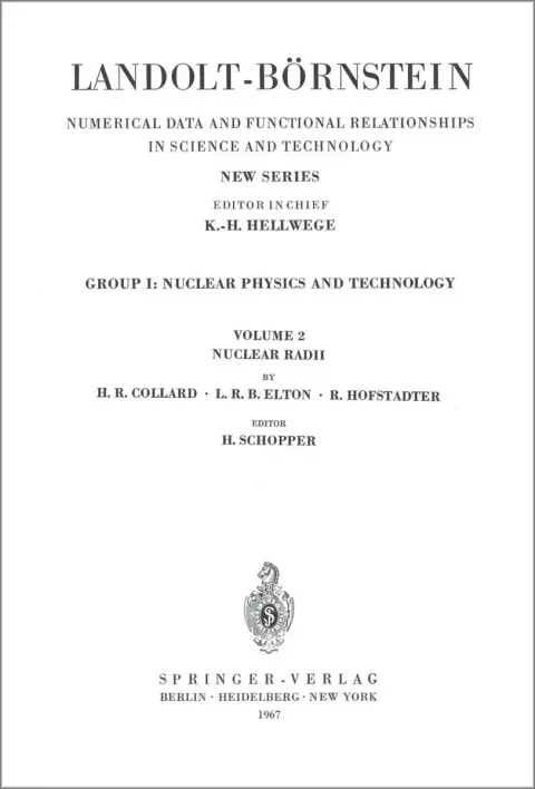 Cover of Nuclear Radii / Kernradien