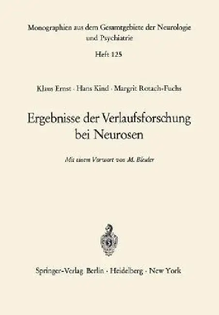 Cover of Ergebnisse Der Verlaufsforschung Bei Neurosen