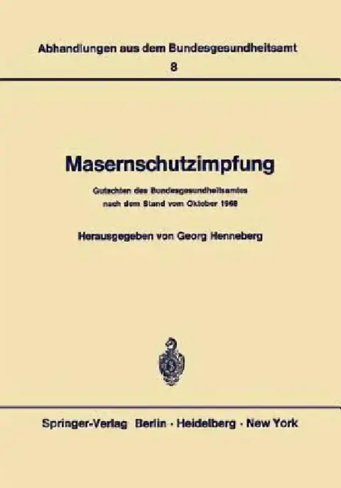 Cover of Masernschutzimpfung