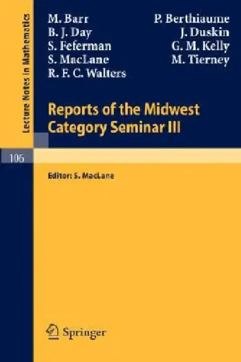 Cover of Reports of the Midwest Category Seminar III