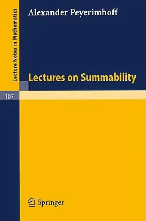 Cover of Lectures on Summability