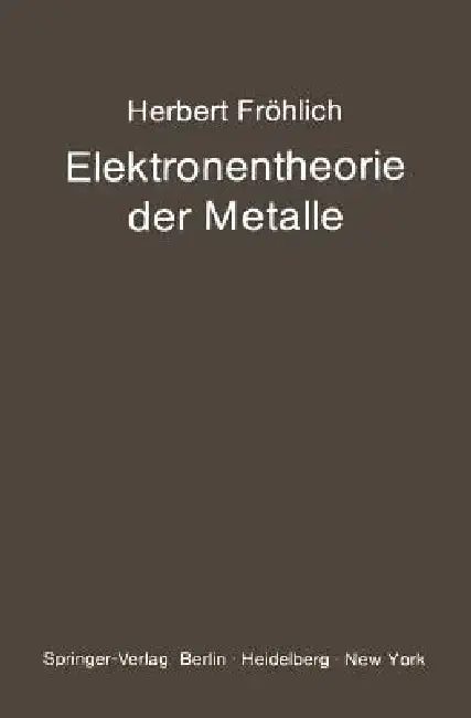 Cover of Elektronentheorie Der Metalle