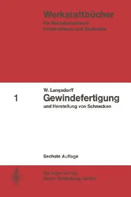 Cover of Gewindefertigung Und Herstellung Von Schnecken
