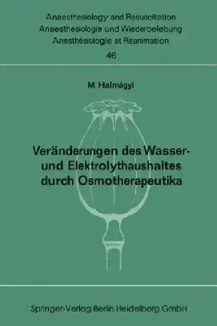 Cover of Veränderungen Des Wasser- Und Elektrolythaushaltes Durch Osmotherapeutika