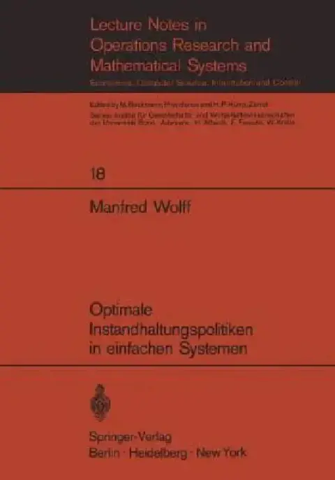 Cover of Optimale Instandhaltungspolitiken in Einfachen Systemen