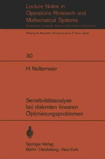 Cover of Sensitivitätsanalyse Bei Diskreten Linearen Optimierungsproblemen