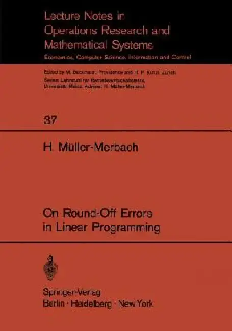 Cover of On Round-Off Errors in Linear Programming