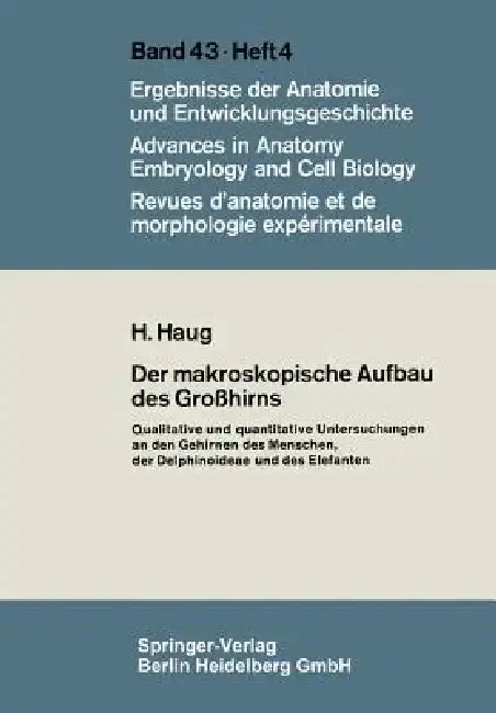 Cover of Der Makroskopische Aufbau Des Großhirns