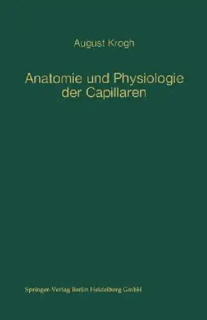Cover of Anatomie Und Physiologie Der Capillaren
