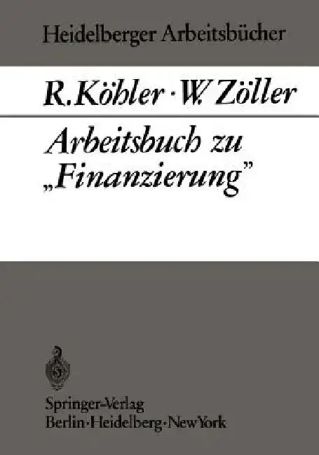 Cover of Arbeitsbuch Zu "Finanzierung"