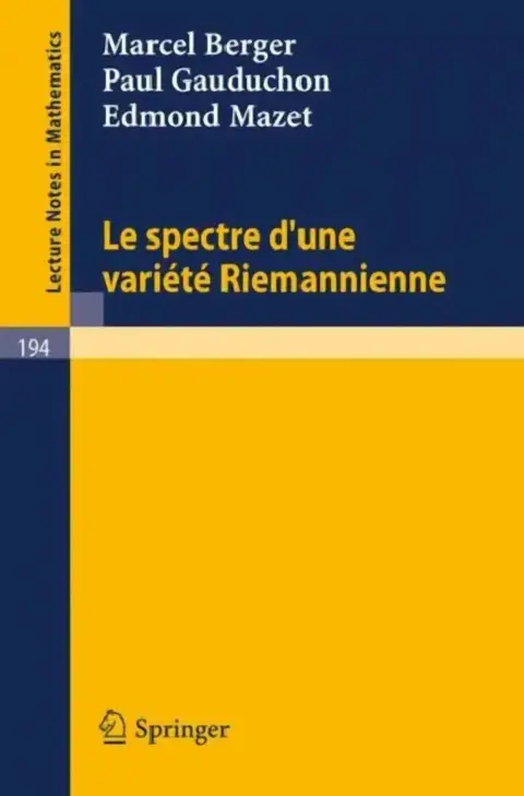 Cover of Le Spectre D`une Variete Riemannienne