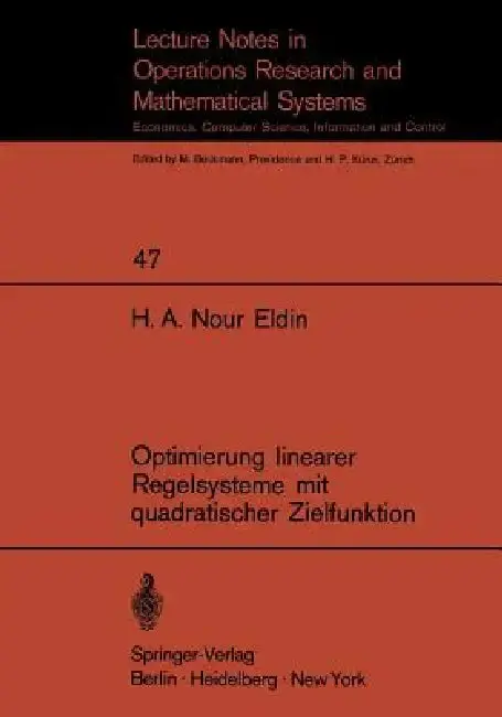 Cover of Optimierung Linearer Regelsysteme Mit Quadratischer Zielfunktion