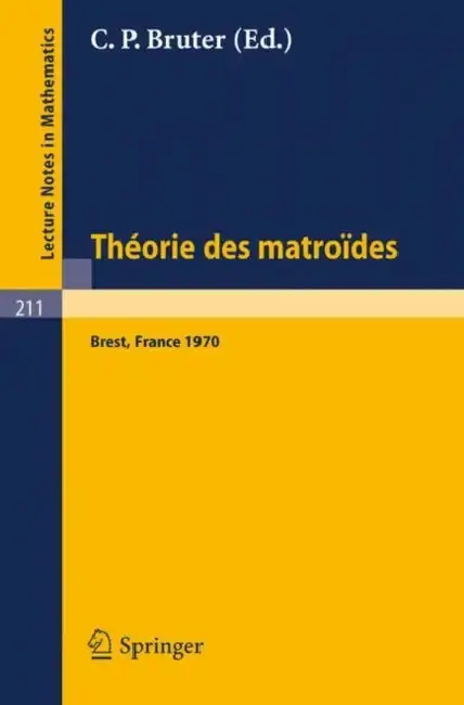 Cover of Theorie Des Matroides