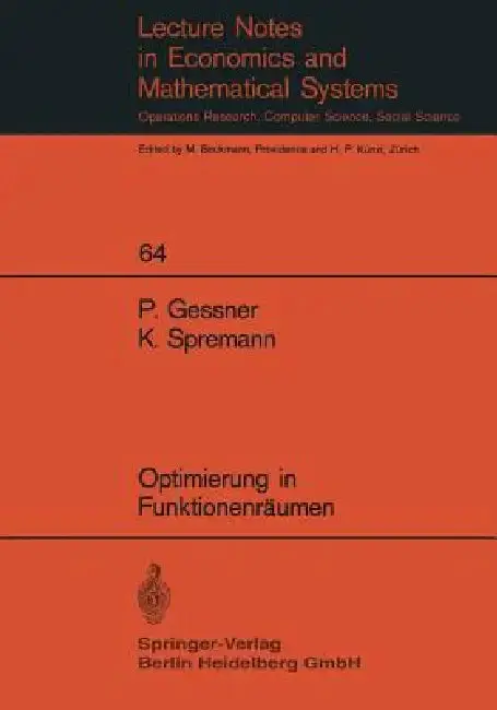 Cover of Optimierung in Funktionenräumen