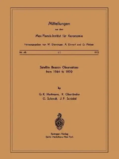 Cover of Satellite Beacons Observations from 1964 to 1970