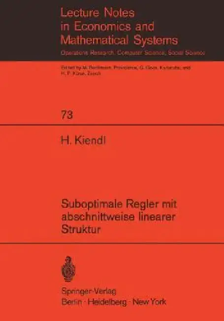 Cover of Suboptimale Regler Mit Abschnittweise Linearer Struktur