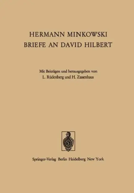 Cover of Hermann Minkowski Briefe an David Hilbert