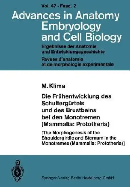 Cover of Die Frühentwicklung Des Schultergürtels Und Des Brustbeins Bei Den Monotremen (Mammalia