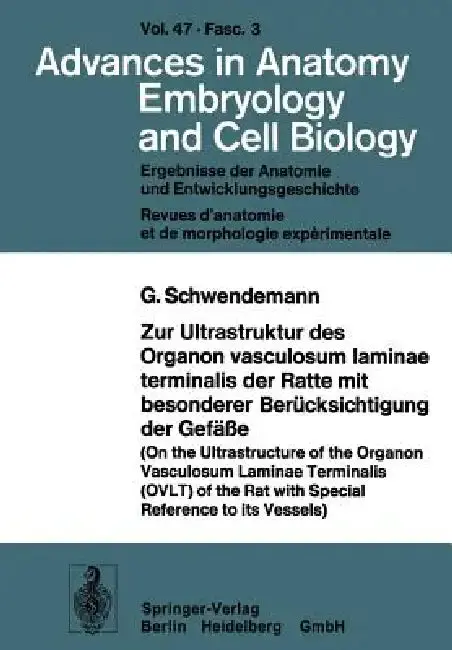 Cover of Zur Ultrastruktur Des Organon Vasculosum Laminae Terminalis Der Ratte Mit Besonderer Berücksichtigung Der Gefäße