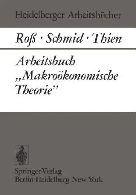 Cover of Arbeitsbuch "Makroökonomische Theorie"