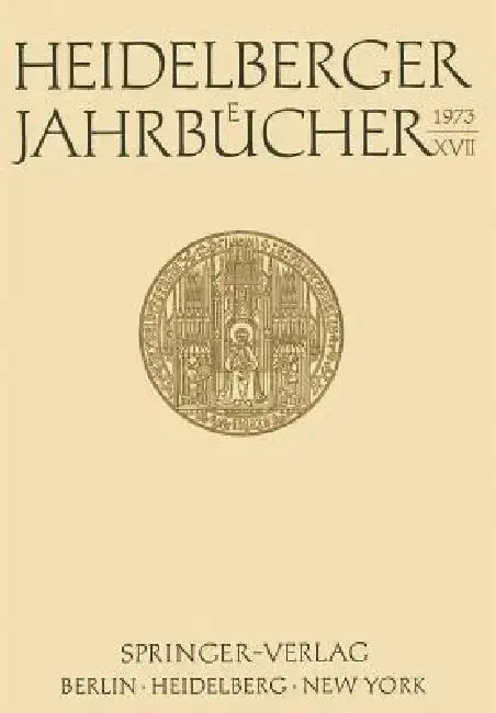 Cover of Heidelberger Jahrbücher XVII