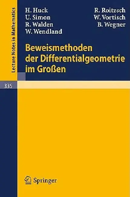 Cover of Beweismethoden Der Differentialgeometrie Im Großen