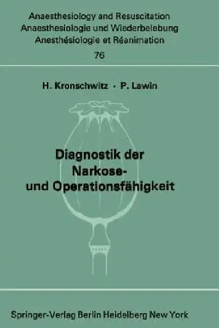 Cover of Diagnostik Der Narkose- Und Operationsfähigkeit