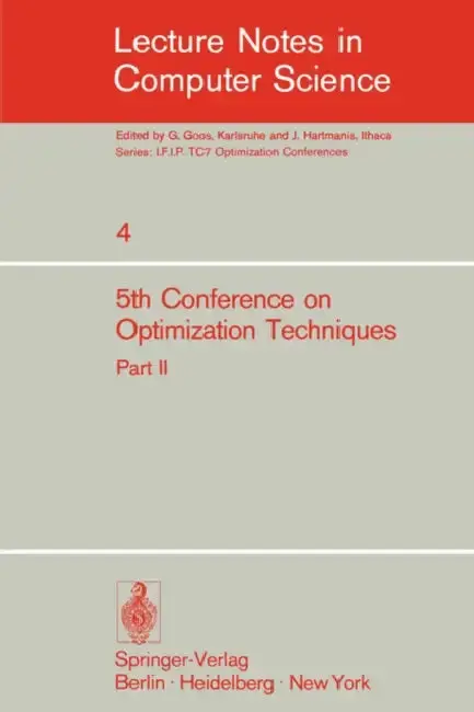 Cover of Fifth Conference on Optimization Techniques. Rome 1973