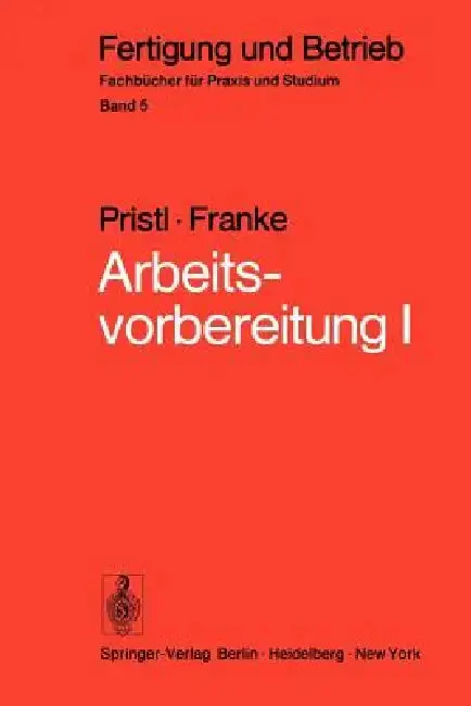 Cover of Arbeitsvorbereitung I
