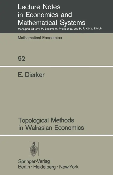 Cover of Topological Methods in Walrasian Economics