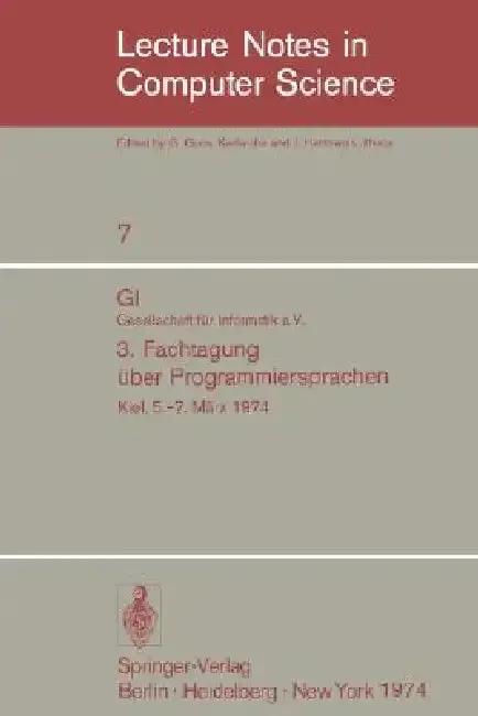 Cover of GI - 3. Fachtagung Über Programmiersprachen