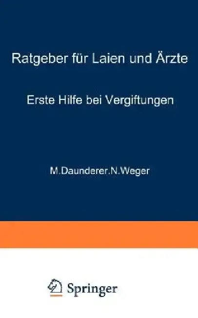Cover of Erste Hilfe Bei Vergiftungen