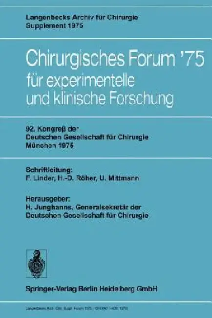 Cover of 92. Kongreß Der Deutschen Gesellschaft Für Chirurgie, München, 7.-10. Mai 1975