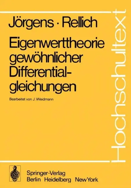 Cover of Eigenwerttheorie Gewöhnlicher Differentialgleichungen