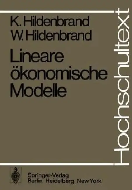 Cover of Lineare Ökonomische Modelle