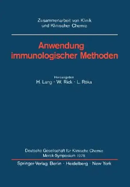 Cover of Anwendung Immunologischer Methoden