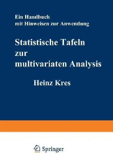 Cover of Statistische Tafeln Zur Multivariaten Analysis