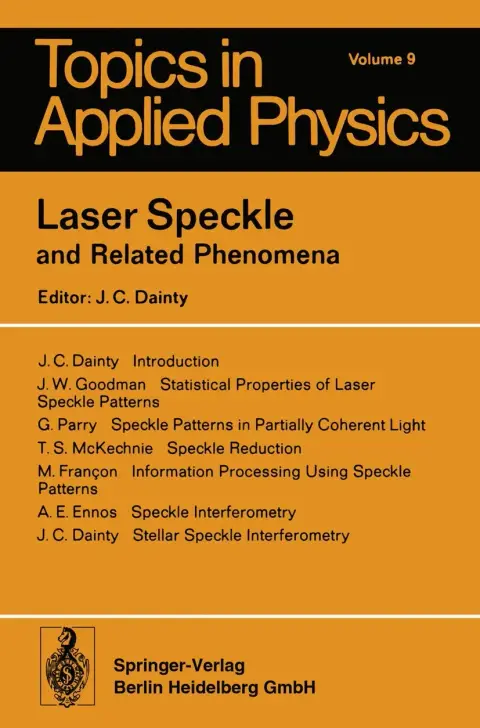Cover of Laser Speckle and Related Phenomena