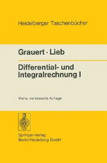 Cover of Differential- Und Integralrechnung I