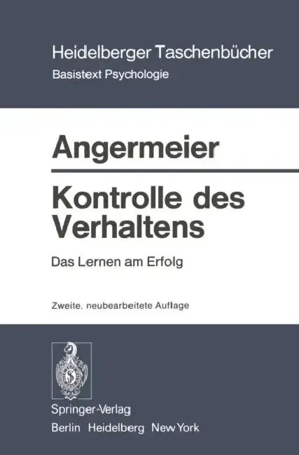 Cover of Kontrolle Des Verhaltens