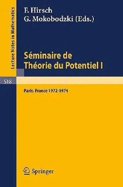 Cover of Séminaire de Théorie Du Potentiel, Paris, 1972-1974, No. 1