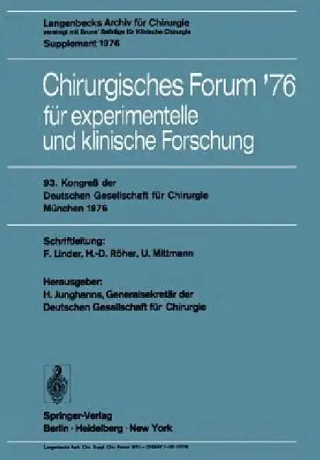 Cover of Chirurgisches Forum '76 Für Experimentelle Und Klinische Forschung